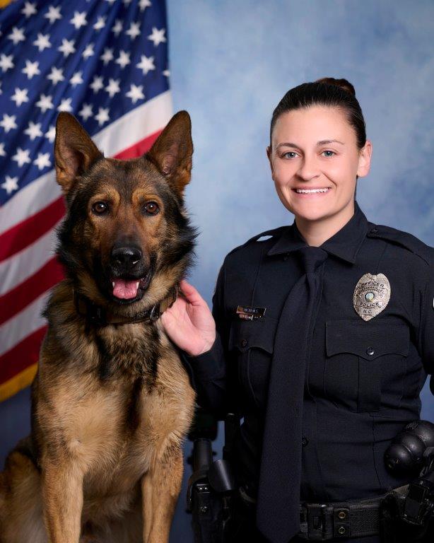 Photo of Officer Kelsey and K9 Gronk